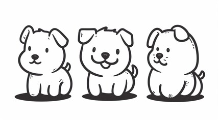 Obraz premium Dog. Line drawing of cute animal. Baby nursery art.