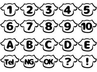 数字　アイコン　犬