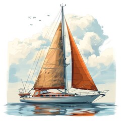 Fototapeta premium Vector illustration of a sailing ship