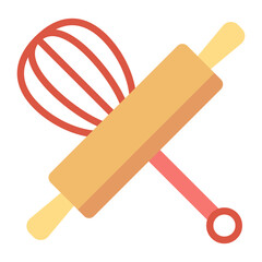 Rolling Pin Whisk Icon - Rolling Pin Whisk Icons For Baking And Cooking