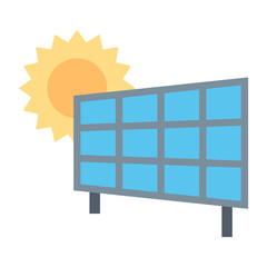 Solar Panel Icon: Generating Electricity From Sunlight