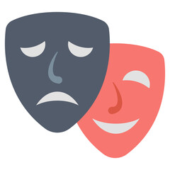 Theatre Masks Icon: Representing Dramatic Performance