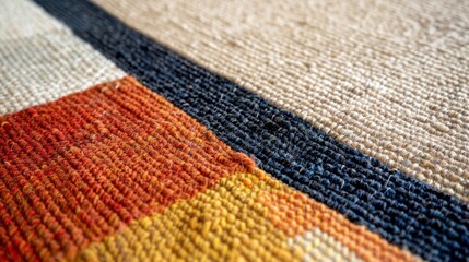 A bold and vibrant rug woven from wool and dyed using natural plantbased pigments. This rug is not only visually striking but also environmentally friendly.