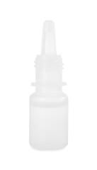 Bottle of medical drops isolated on white