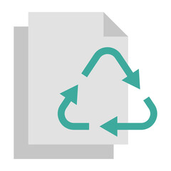 Paper Recycling Icons for Pulp Waste Management Graphics
