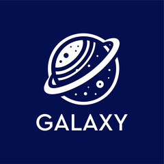 Galaxy logo, planet, space, astronomy, planet symbol, company logo, solar system, universe, star, nebula, cosmos, minimal, flat logo