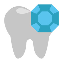 Tooth Jewelry Icons for Dental Accessories