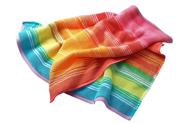 isolated white background of beach towel