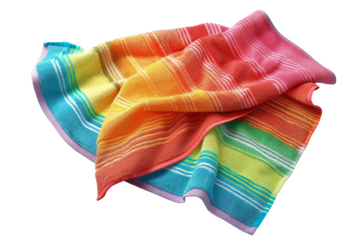 isolated white background of beach towel