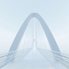 Obraz premium beautiful minimalism hitech bridge, isolated with white background