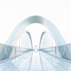Fototapeta premium beautiful minimalism hitech bridge, isolated with white background