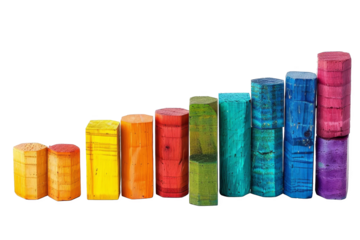 isolated white background of bar graph