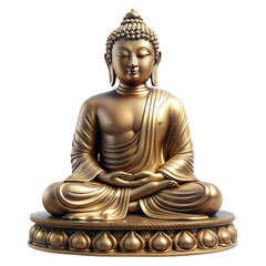 3d rendering of buddha statute on  white background