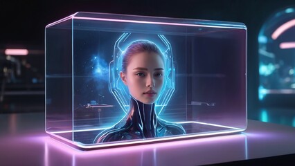 A businesswoman working on a laptop at her office desk