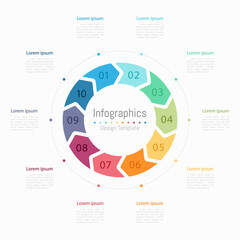 Infographic 10 options design elements for your business data. Vector Illustration.