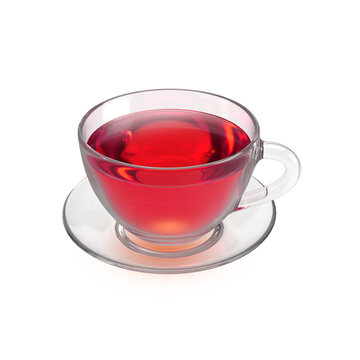cup of red tea hibiscus