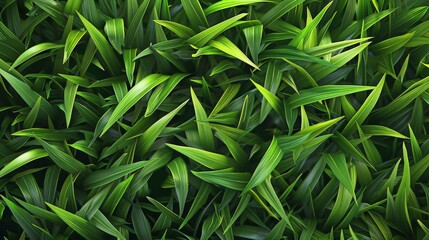 A close up of green grass with many leaves