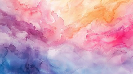 Ethereal pastel hues merge seamlessly, creating a soft and dreamy abstract watercolor landscape