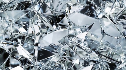 Detailed shot of glass fragment displaying diamond pattern. Shattered glass concept