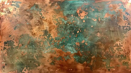 Glinting copper surface with rich patina