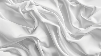 Fototapeta premium Fabric featuring wave pattern in white. Nautical design concept