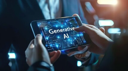 Interact with AI artificial intelligence brain processor in concept of AI artificial intelligence engineering, big data and AI machine learning to use generative AI for business support. LLMs