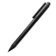 Black pen isolated on black background.
