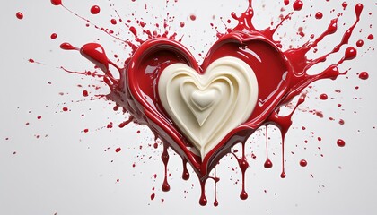 Heart Shaped Blood and Milk Art