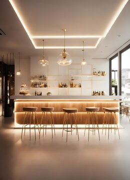 Extremely lifelike image of a modern take on a little apartment with circular arches, white cream stone, light wood interior, and tropical greenery, inspired by Rivendell and Lothlorien