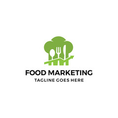 Food marketing graph logo icon vector illustration 