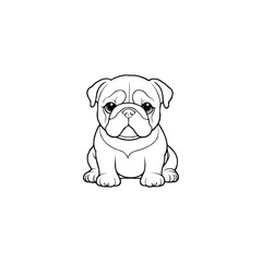 French bulldog silhouettes - vector illustration