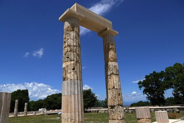 View of the Palace of Aigai (Aegae) in Macedonia, Greece