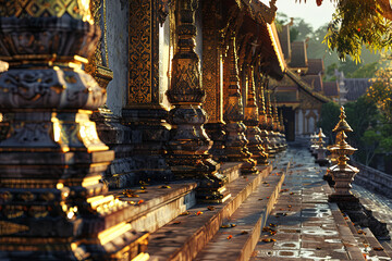 Angkor Wat in the Asian zone where various details can be seen beautifully.