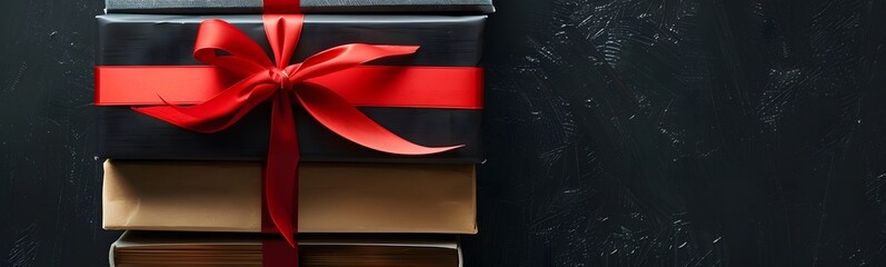 book with red ribbon as a gift