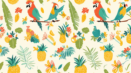 トロピカルな柄の壁紙