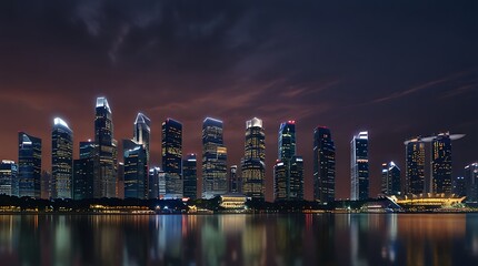 Obraz premium city skyline at night
