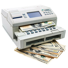 The image shows a currency counter machine.