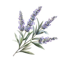 Obraz premium A beautiful watercolor painting of a lavender sprig