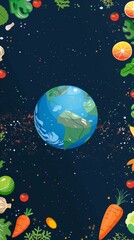 Fototapeta premium concept of world safety food day, with copy space for text