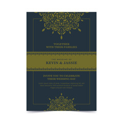 Naklejka premium wedding invitation mandala design background