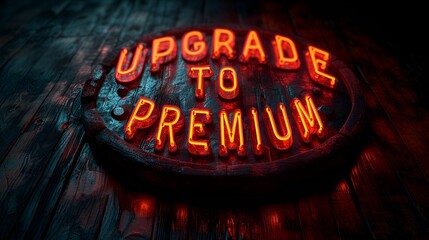 “UPGRADE TO PREMI&UM” - sign - graphic resource - background - wallpaper -neon 