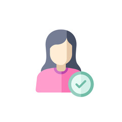 vector female avatar icon in flat design