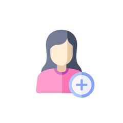 vector female avatar icon in flat design