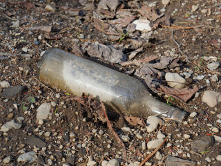 Old soiled bottle