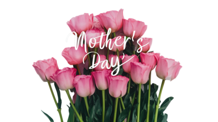 Happy Mother's day isolated on transparent background, Generative ai.