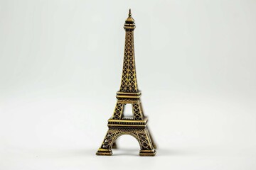 Miniature Eiffel Tower, isolated on white