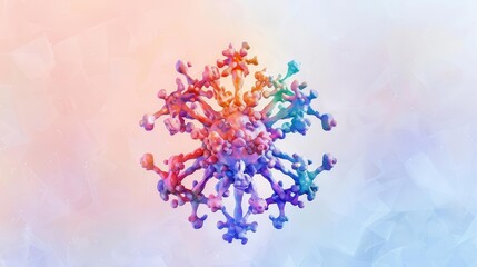 Fototapeta premium Prion Protein front view infectious disease theme water color Colored pastel