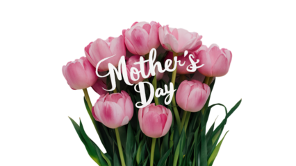 Happy Mother's day isolated on transparent background, Generative ai.