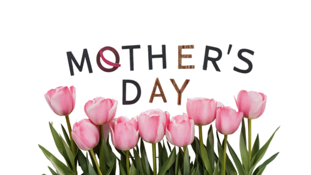 Happy Mother's day isolated on transparent background, Generative ai.