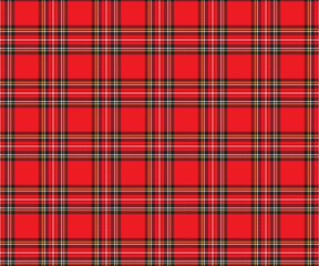 Plaid fabric pattern, red, black, yellow, white, seamless pattern for textile design, clothing, skirt, pants or decorative fabric. Vector illustration.